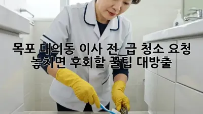 목포 대의동 이사 전 🏡 급 청소 요청! 놓치면 후회할 꿀팁 대방출 ✨